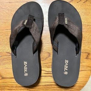 Teva platform flip flop brown size 6 worn once